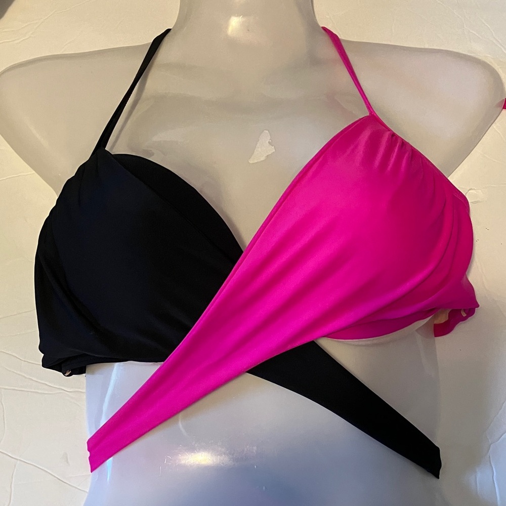 Victoria’s Secret black  and pink swim top